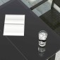 vidaXL Τραπεζαρία Κήπου Μαύρη 160 x 80 x 74 εκ. Ατσάλι / Ψημένο Γυαλί