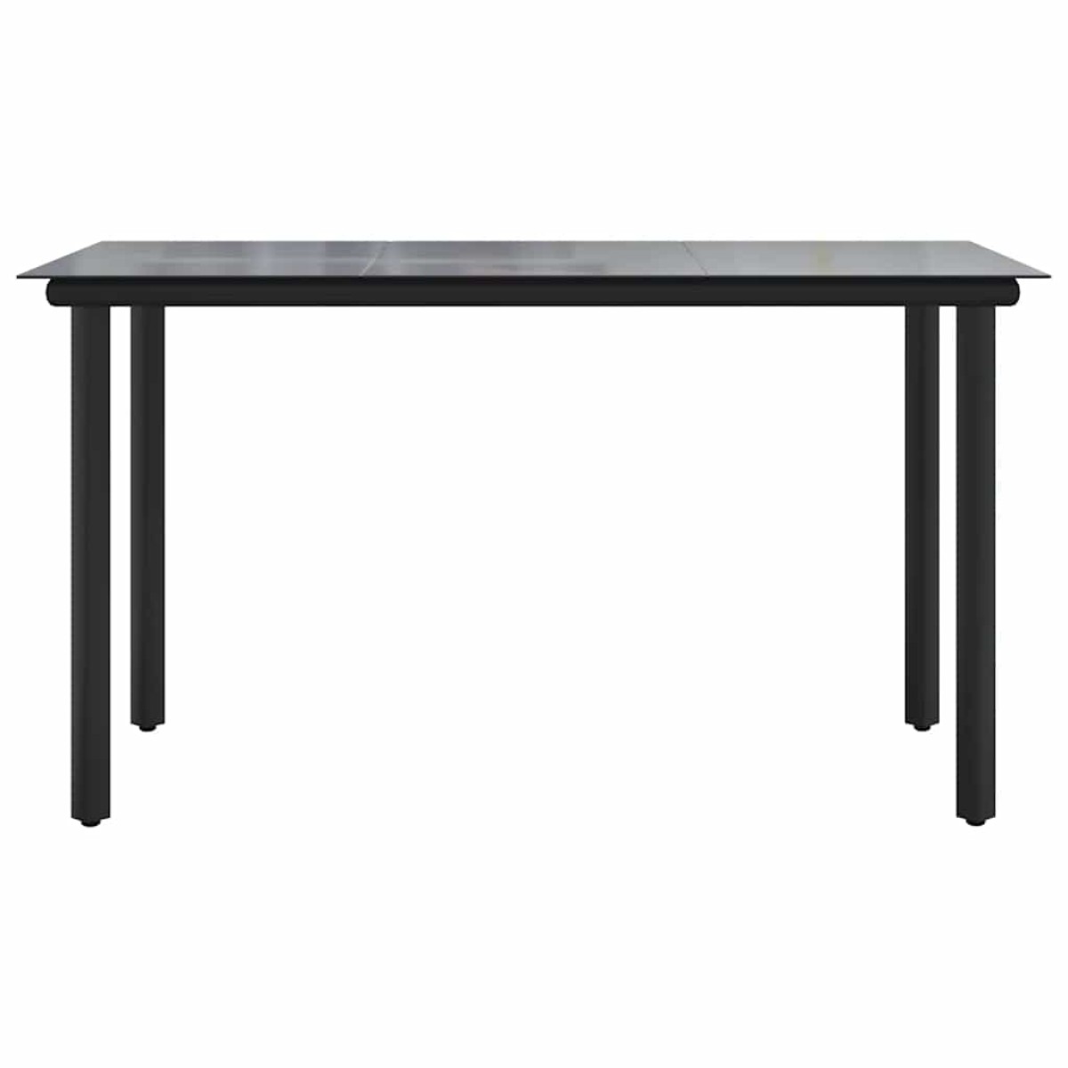 vidaXL Τραπεζαρία Κήπου Μαύρο 200x100x74 εκ. από Ατσάλι και Σκληρυμένο Γυαλί