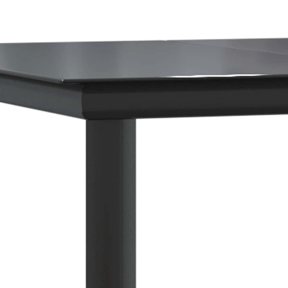 vidaXL Τραπεζαρία Κήπου Μαύρο 200x100x74 εκ. από Ατσάλι και Σκληρυμένο Γυαλί