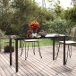 vidaXL Τραπεζαρία Κήπου Μαύρο 200x100x74 εκ. από Ατσάλι και Σκληρυμένο Γυαλί