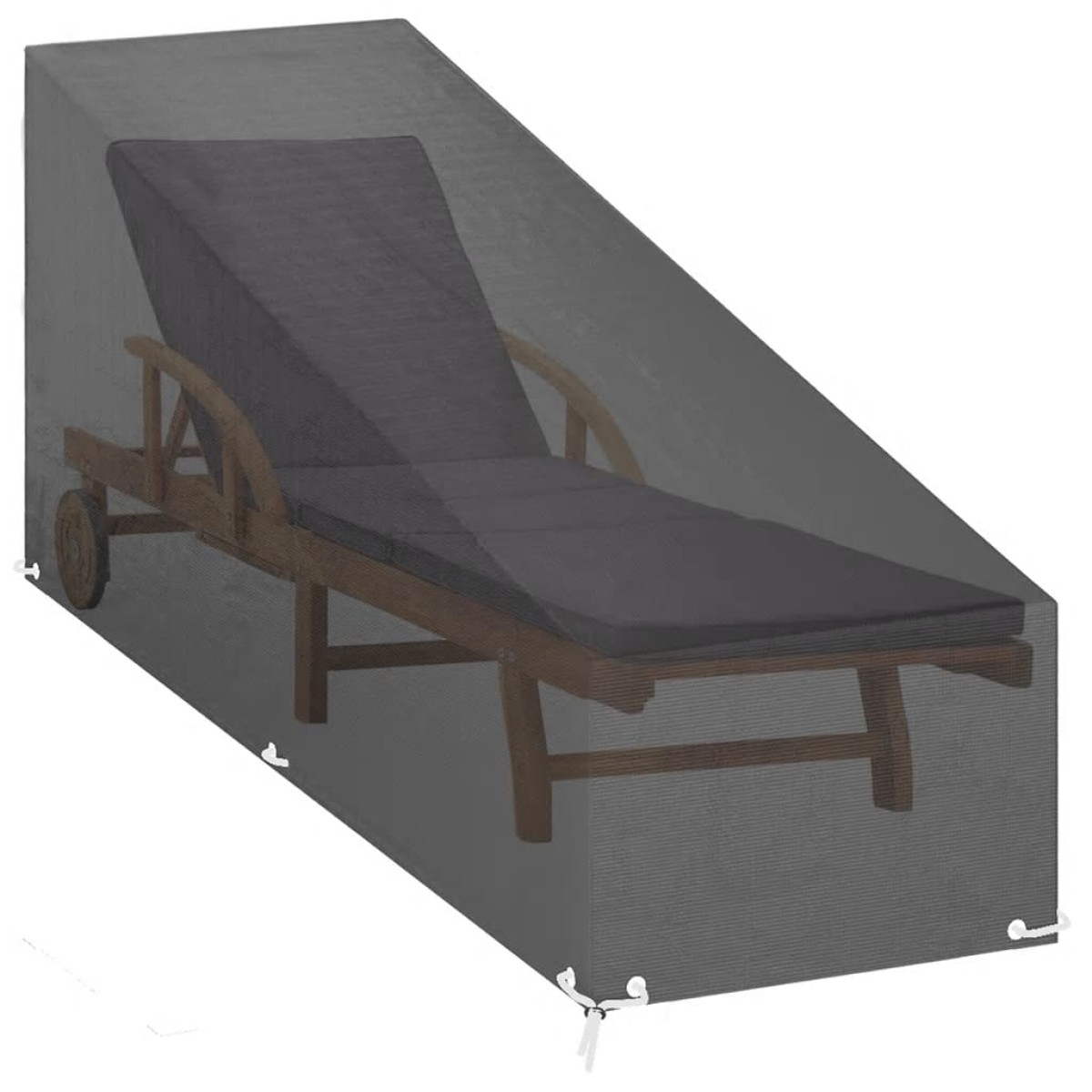 vidaXL Κάλυμμα Ξαπλώστρας με 12 Κρίκους 200x65x35/60 εκ. Πολυαιθυλένιο