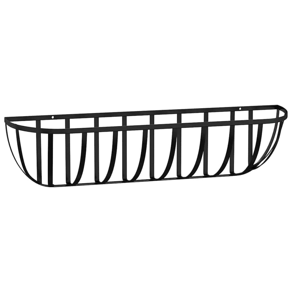 vidaXL Ζαρντινιέρες Τοίχου 2 τεμ. Μαύρες 61 x 19 x 16 εκ. από Ατσάλι