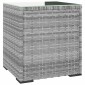 vidaXL Βοηθητικό Τραπεζάκι Γκρι 40x37x40,5εκ Συνθ Ρατάν/ Ψημένο Γυαλί