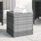 vidaXL Βοηθητικό Τραπεζάκι Γκρι 40x37x40,5εκ Συνθ Ρατάν/ Ψημένο Γυαλί