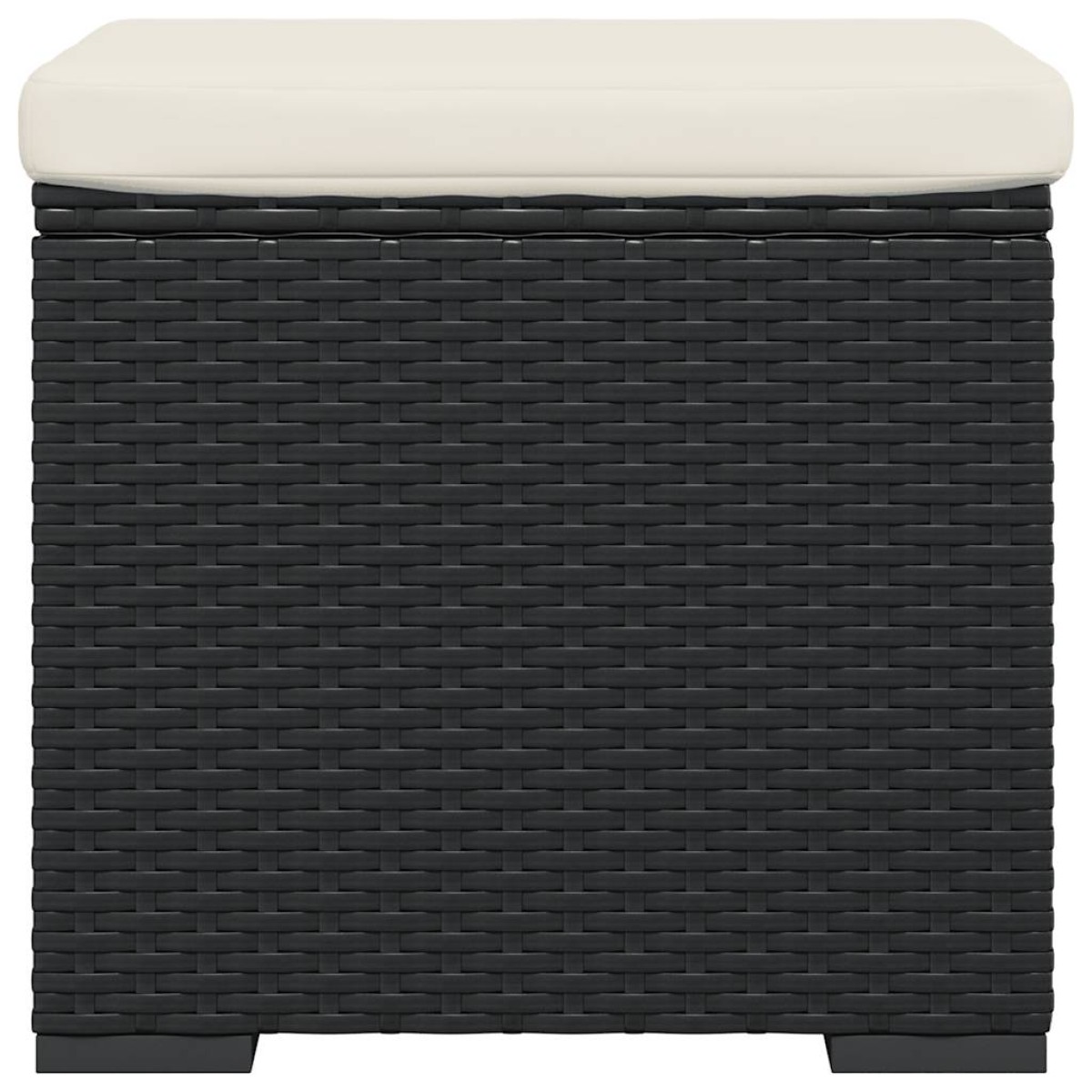 vidaXL Υποπόδιο με Μαξιλάρι Μαύρο 40 x 30 x 40 εκ. από Συνθετικό Ρατάν