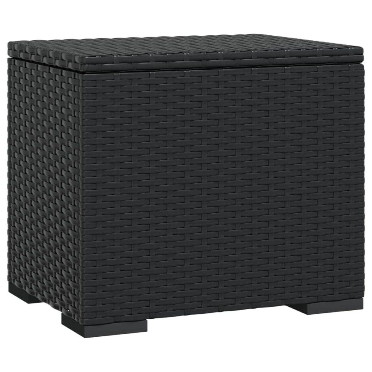vidaXL Υποπόδιο με Μαξιλάρι Μαύρο 40 x 30 x 40 εκ. από Συνθετικό Ρατάν