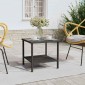 vidaXL Βοηθητικό Τραπεζάκι Μαύρο 45x45x45 εκ. Συνθ. Ρατάν/Ψημένο Γυαλί