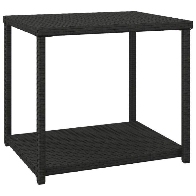 vidaXL Τραπεζάκι Βοηθητικό Μαύρο 55 x 45 x 49 εκ. από Συνθετικό Ρατάν