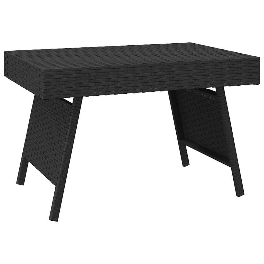 vidaXL Τραπεζάκι Βοηθητικό Πτυσσόμενο Μαύρο 60x40x38 εκ. Συνθ. Ρατάν