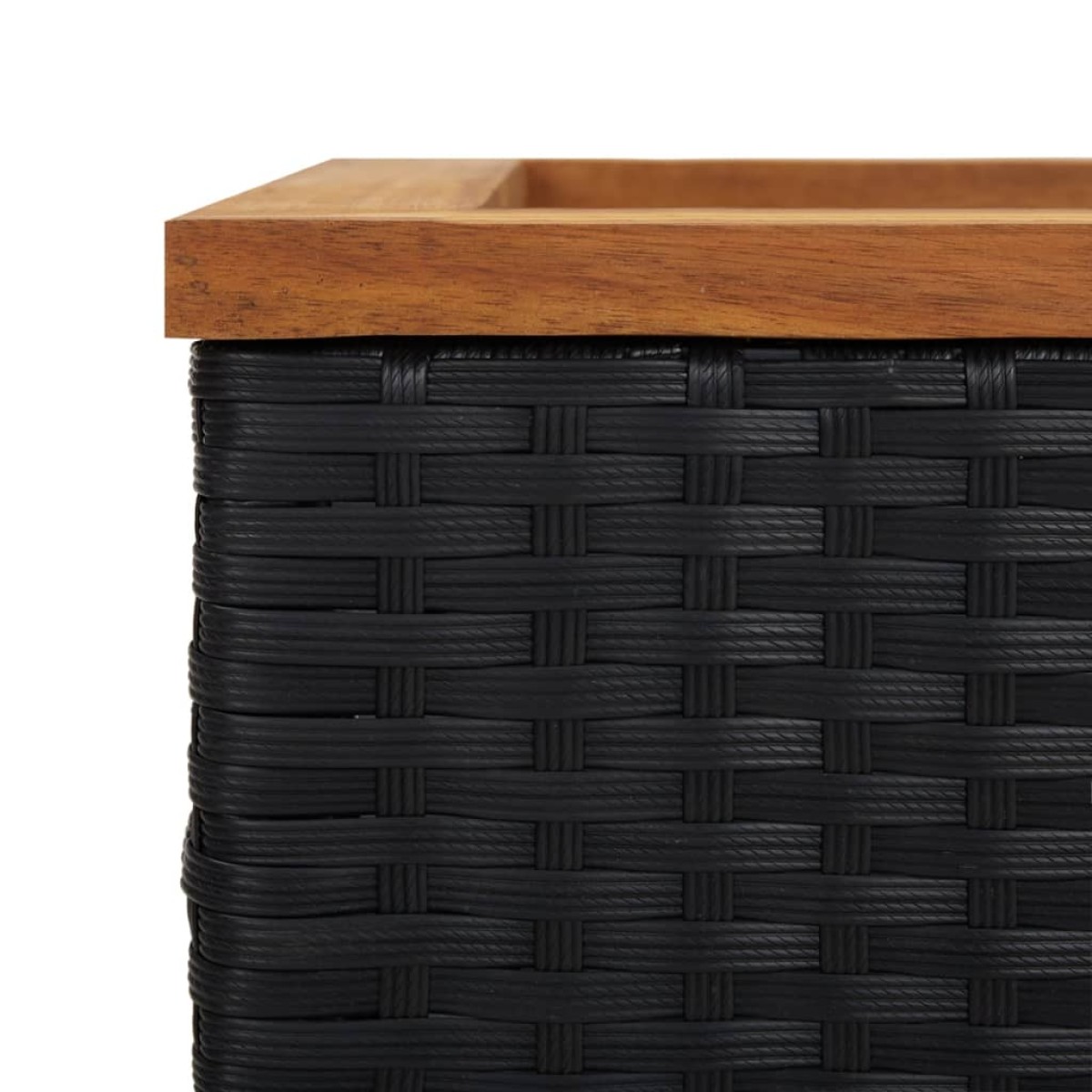 vidaXL Ζαρντινιέρα Μαύρη 40 x 40 x 40 εκ. από Συνθετικό Ρατάν