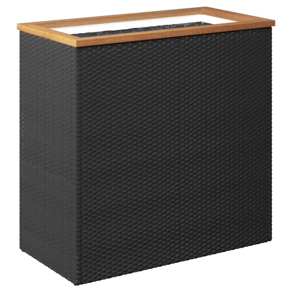 vidaXL Ζαρντινιέρα Μαύρη 80 x 40 x 80 εκ. από Συνθετικό Ρατάν