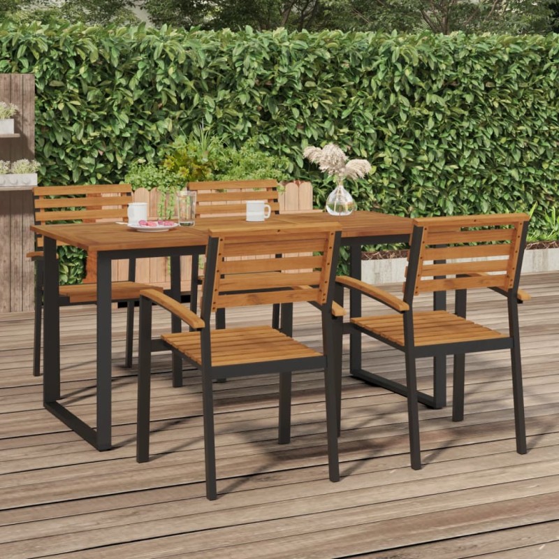 vidaXL Τραπέζι Κήπου Με Πόδια σε Σχήμα U 160x80x75 εκ. Μασίφ Ακακία