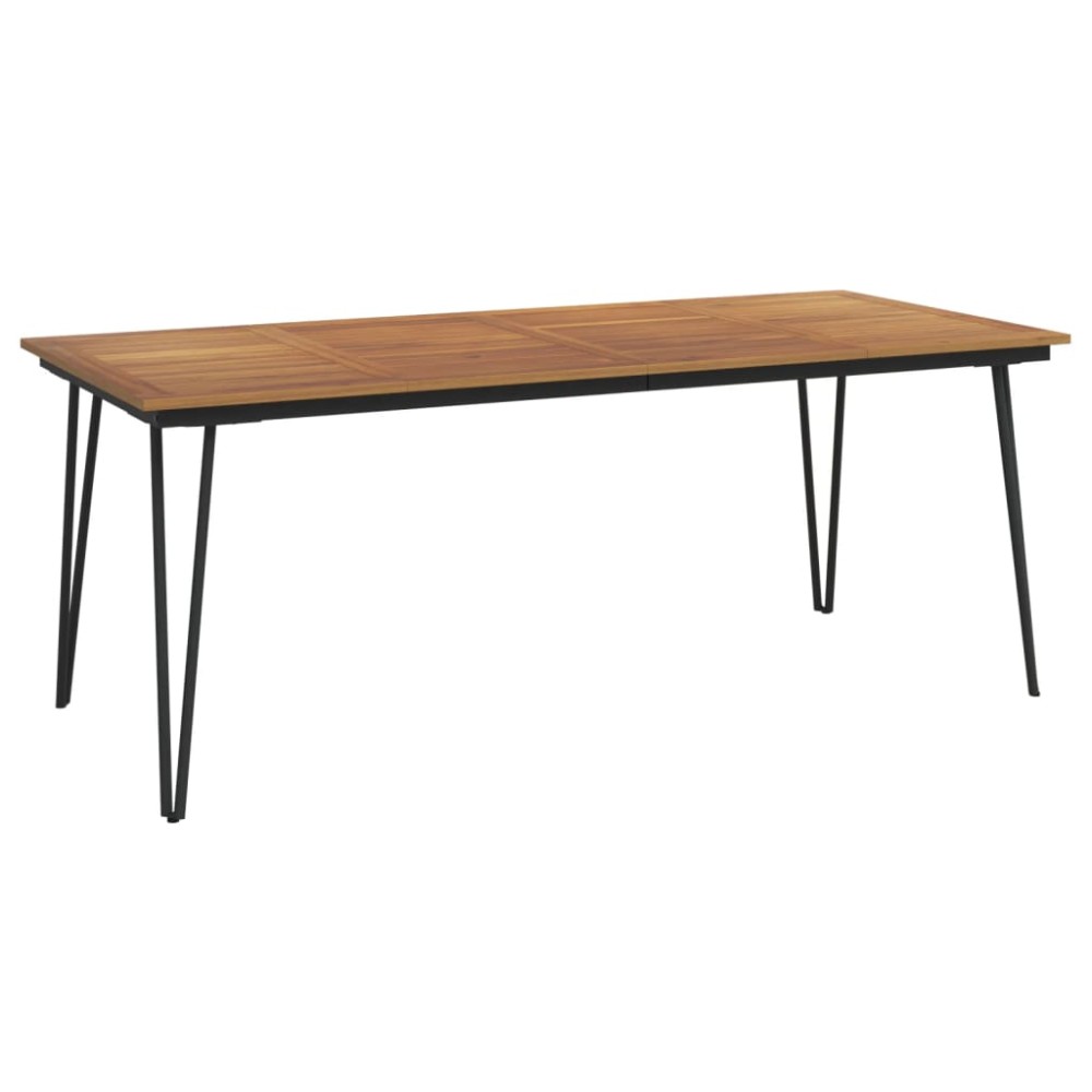 vidaXL Τραπέζι Κήπου Με Πόδια Φουρκέτα 200x90x75 εκ. Μασίφ Ακακία