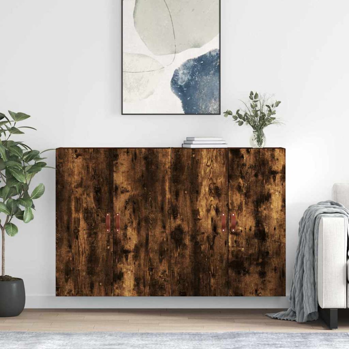 vidaXL Ντουλάπια Τοίχου 2 τεμ. Καπνιστή Δρυς 69,5 x 34 x 90 εκ.