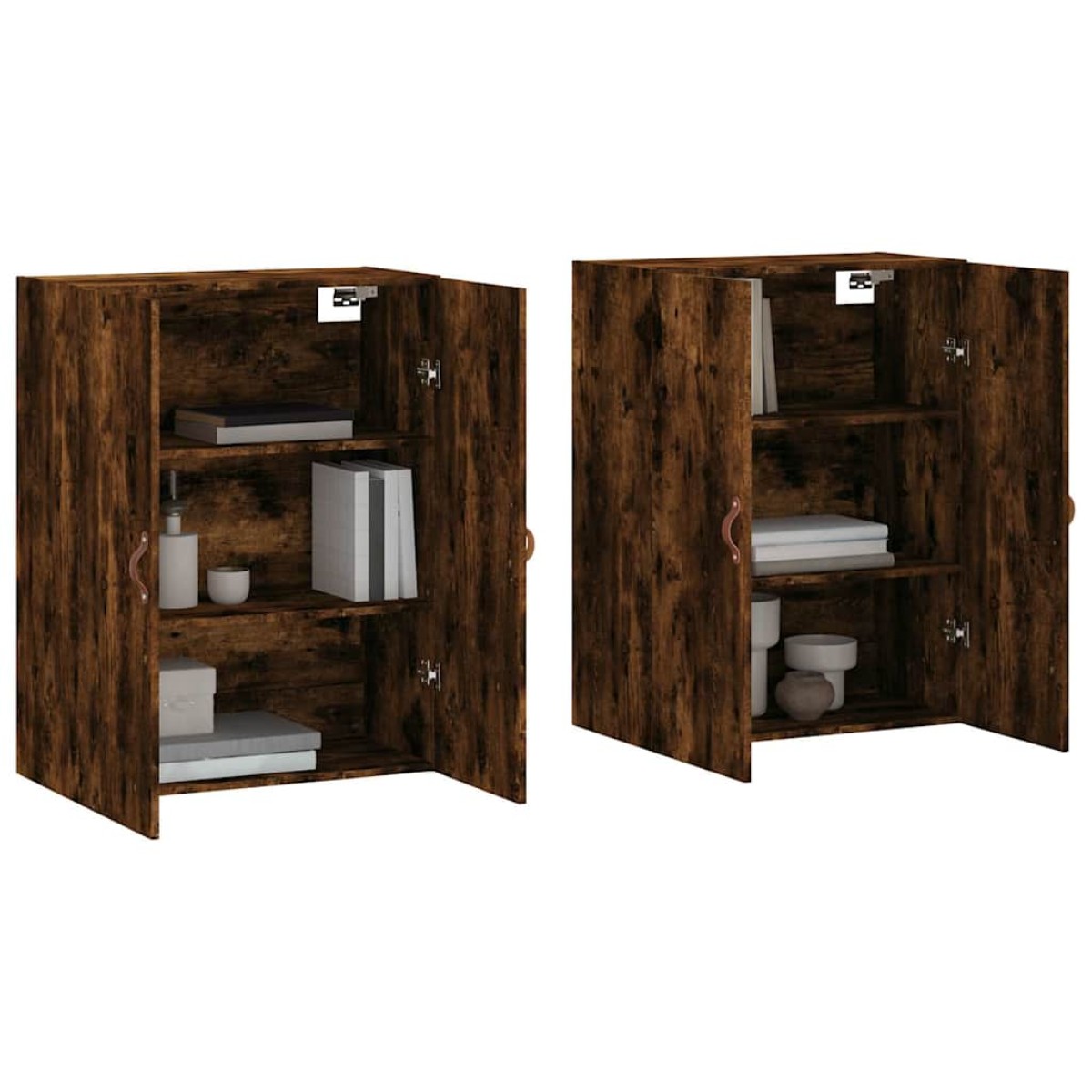 vidaXL Ντουλάπια Τοίχου 2 τεμ. Καπνιστή Δρυς 69,5 x 34 x 90 εκ.