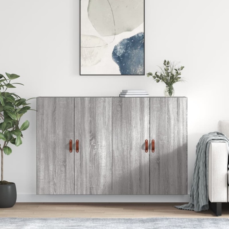 vidaXL Ντουλάπια Τοίχου 2 τεμ. Γκρι Sonoma 69,5 x 34 x 90 εκ.