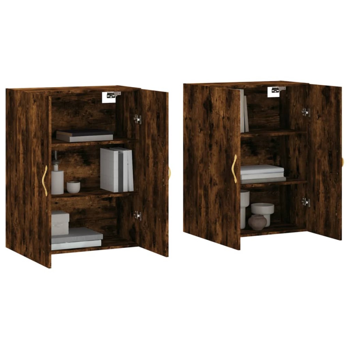 vidaXL Ντουλάπια Τοίχου 2 τεμ. Καπνιστή Δρυς 69,5 x 34 x 90 εκ.