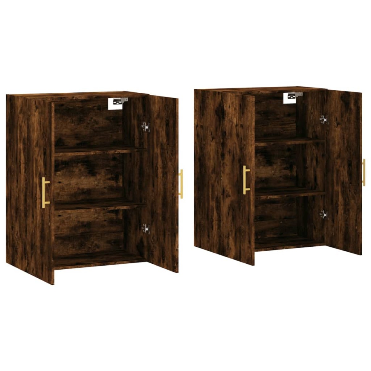 vidaXL Ντουλάπια Τοίχου 2 τεμ. Καπνιστή Δρυς 69,5 x 34 x 90 εκ.