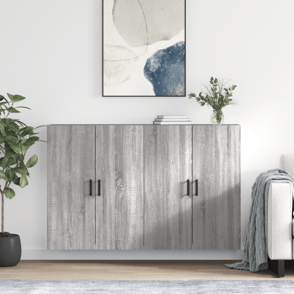 vidaXL Ντουλάπια Τοίχου 2 τεμ. Γκρι Sonoma 69,5 x 34 x 90 εκ.