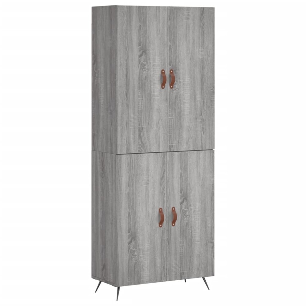 vidaXL Ντουλάπι Γκρι Sonoma 69,5 x 34 x 180 εκ. Επεξεργασμένο Ξύλο