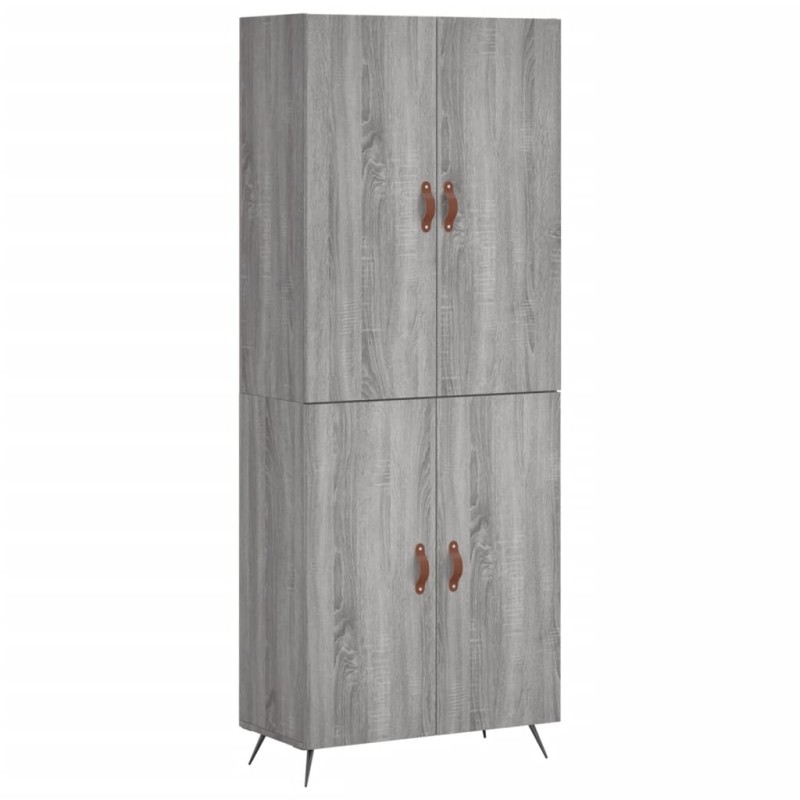 vidaXL Ντουλάπι Γκρι Sonoma 69,5 x 34 x 180 εκ. Επεξεργασμένο Ξύλο