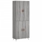 vidaXL Ντουλάπι Γκρι Sonoma 69,5 x 34 x 180 εκ. Επεξεργασμένο Ξύλο