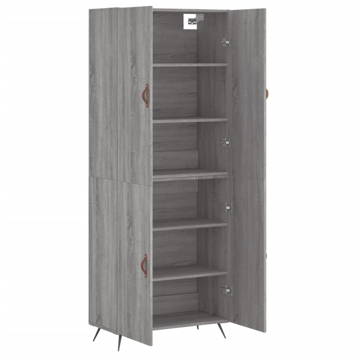 vidaXL Ντουλάπι Γκρι Sonoma 69,5 x 34 x 180 εκ. Επεξεργασμένο Ξύλο