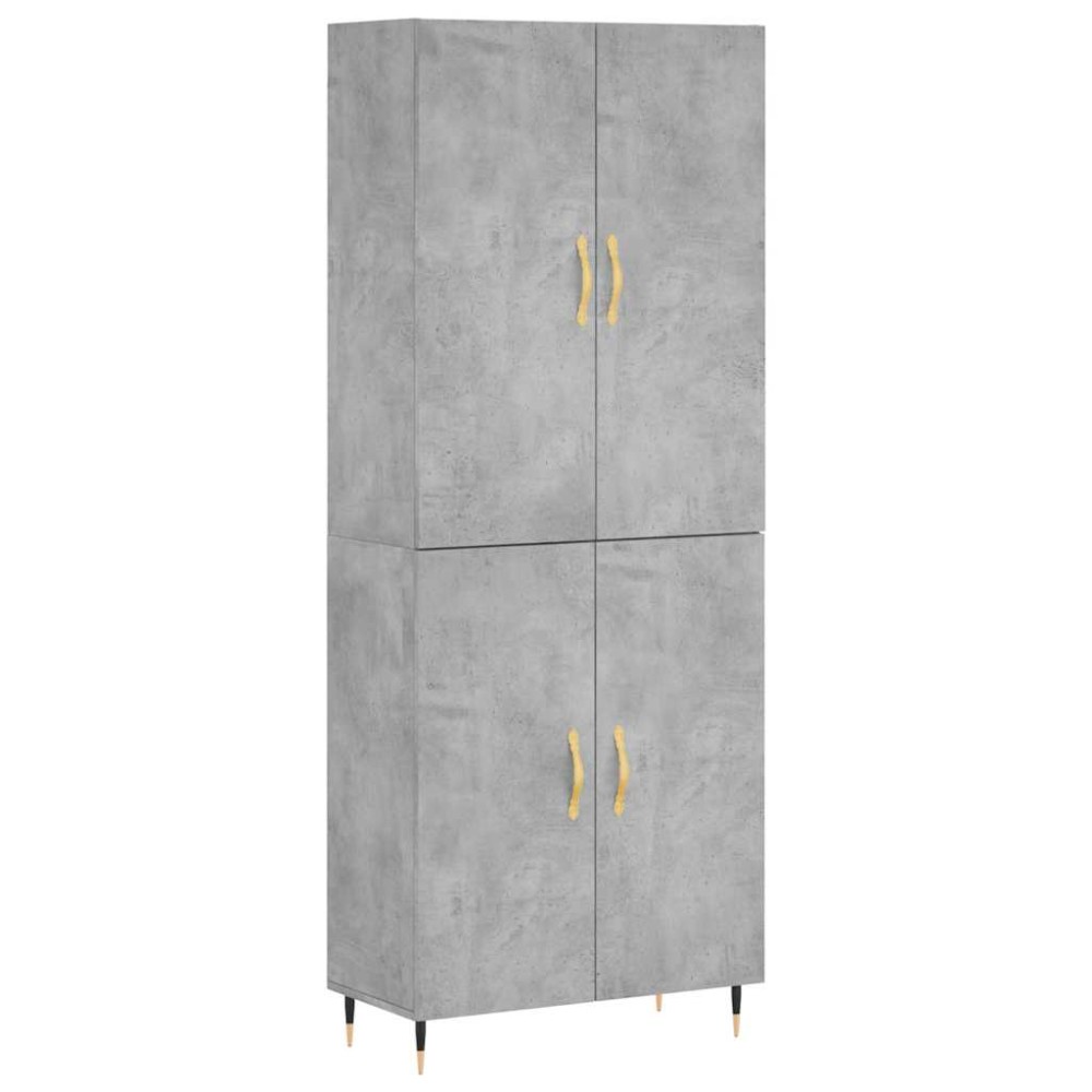 vidaXL Ντουλάπι Γκρι Σκυροδέματος 69,5x34x180 εκ. Επεξεργασμένο Ξύλο