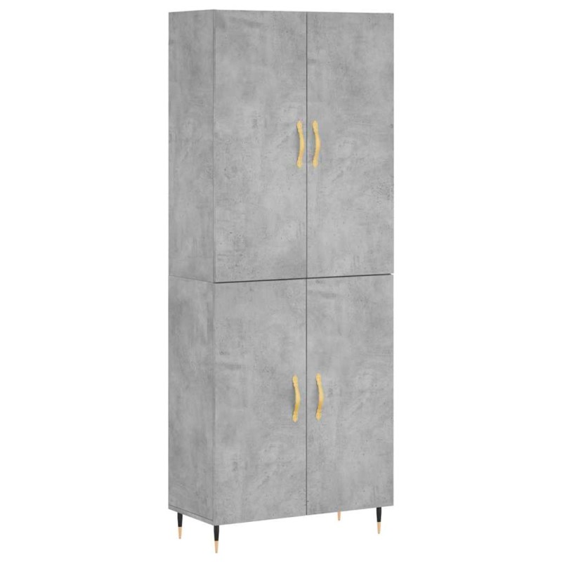 vidaXL Ντουλάπι Γκρι Σκυροδέματος 69,5x34x180 εκ. Επεξεργασμένο Ξύλο