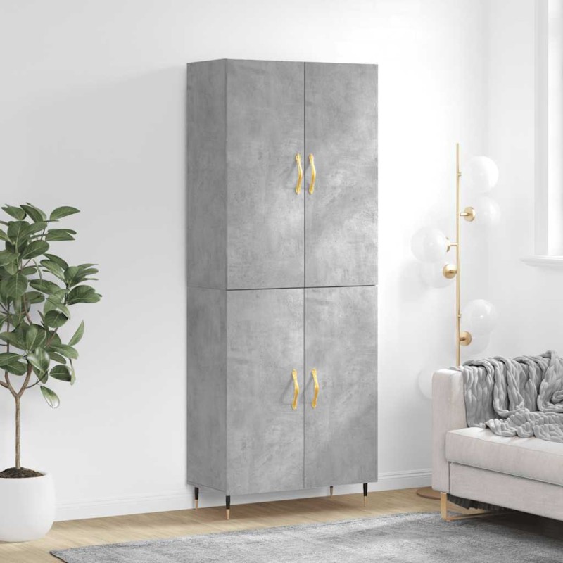 vidaXL Ντουλάπι Γκρι Σκυροδέματος 69,5x34x180 εκ. Επεξεργασμένο Ξύλο
