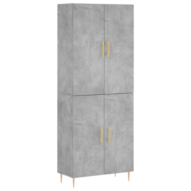 vidaXL Ντουλάπι Γκρι Σκυροδέματος 69,5x34x180 εκ. Επεξεργασμένο Ξύλο