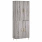 vidaXL Ντουλάπι Γκρι Sonoma 69,5 x 34 x 180 εκ. Επεξεργασμένο Ξύλο