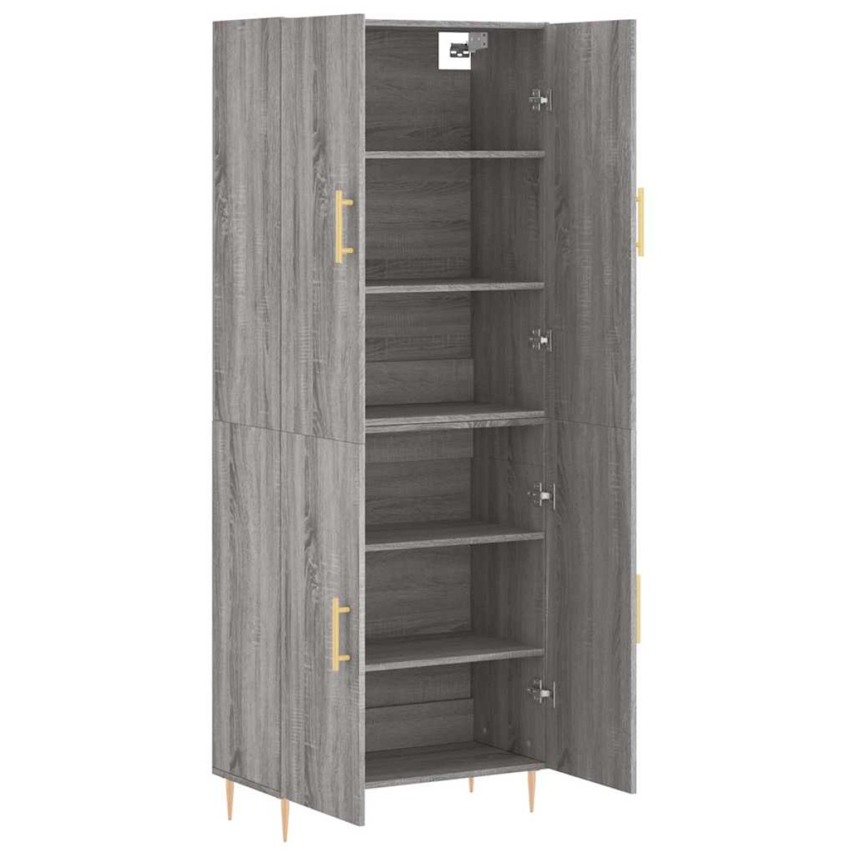 vidaXL Ντουλάπι Γκρι Sonoma 69,5 x 34 x 180 εκ. Επεξεργασμένο Ξύλο