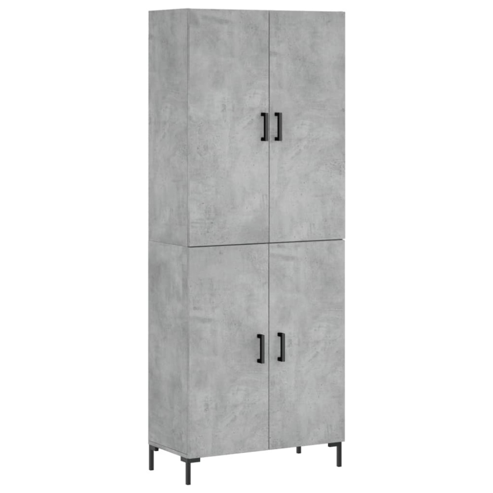 vidaXL Ντουλάπι Γκρι Σκυροδέματος 69,5x34x180 εκ. Επεξεργασμένο Ξύλο
