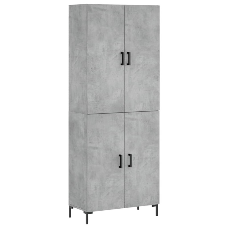 vidaXL Ντουλάπι Γκρι Σκυροδέματος 69,5x34x180 εκ. Επεξεργασμένο Ξύλο