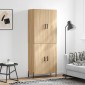 vidaXL Ντουλάπι Sonoma δρυς 69,5 x 34 x 180 εκ. από Επεξεργασμένο Ξύλο