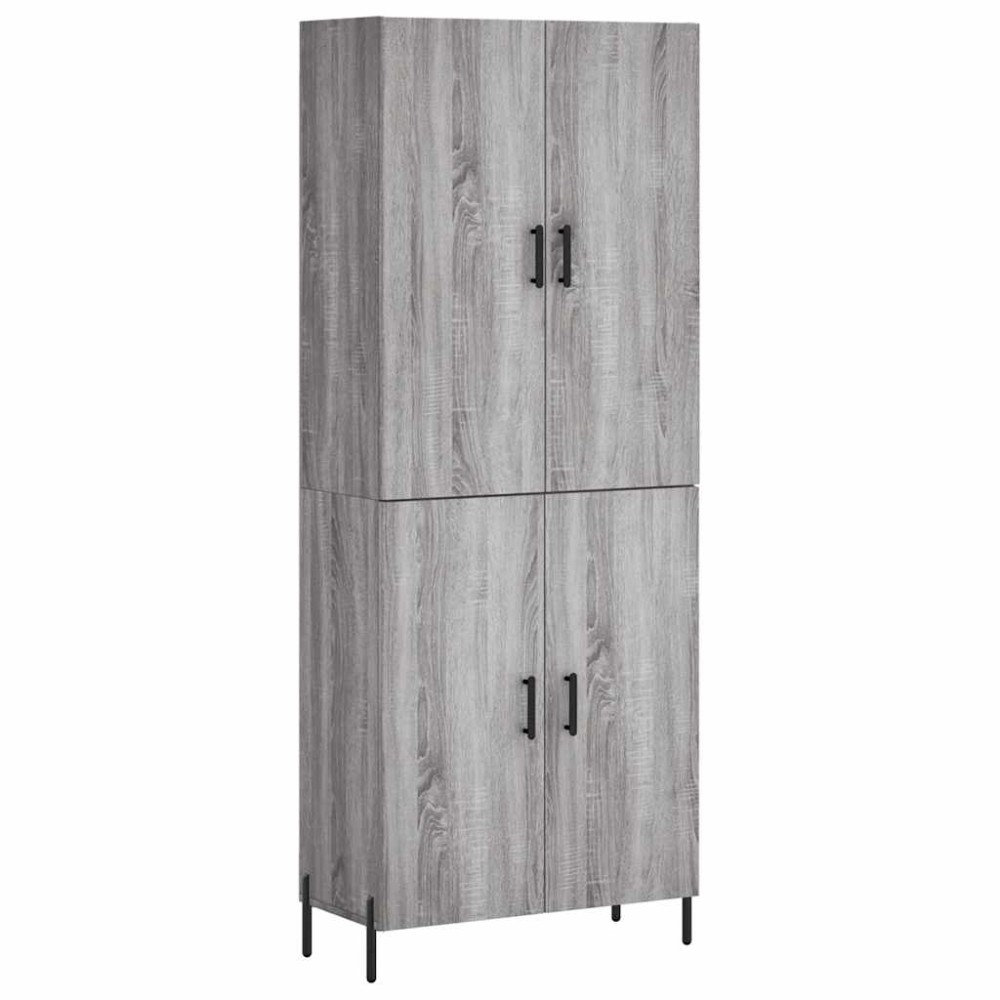 vidaXL Ντουλάπι Γκρι Sonoma 69,5 x 34 x 180 εκ. Επεξεργασμένο Ξύλο