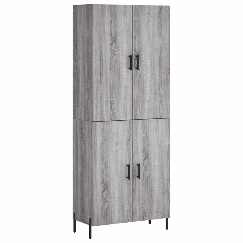 vidaXL Ντουλάπι Γκρι Sonoma 69,5 x 34 x 180 εκ. Επεξεργασμένο Ξύλο