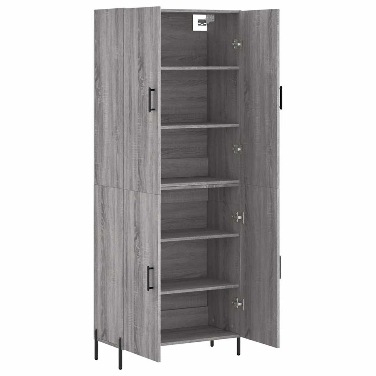 vidaXL Ντουλάπι Γκρι Sonoma 69,5 x 34 x 180 εκ. Επεξεργασμένο Ξύλο