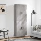 vidaXL Ντουλάπι Γκρι Sonoma 69,5 x 34 x 180 εκ. Επεξεργασμένο Ξύλο
