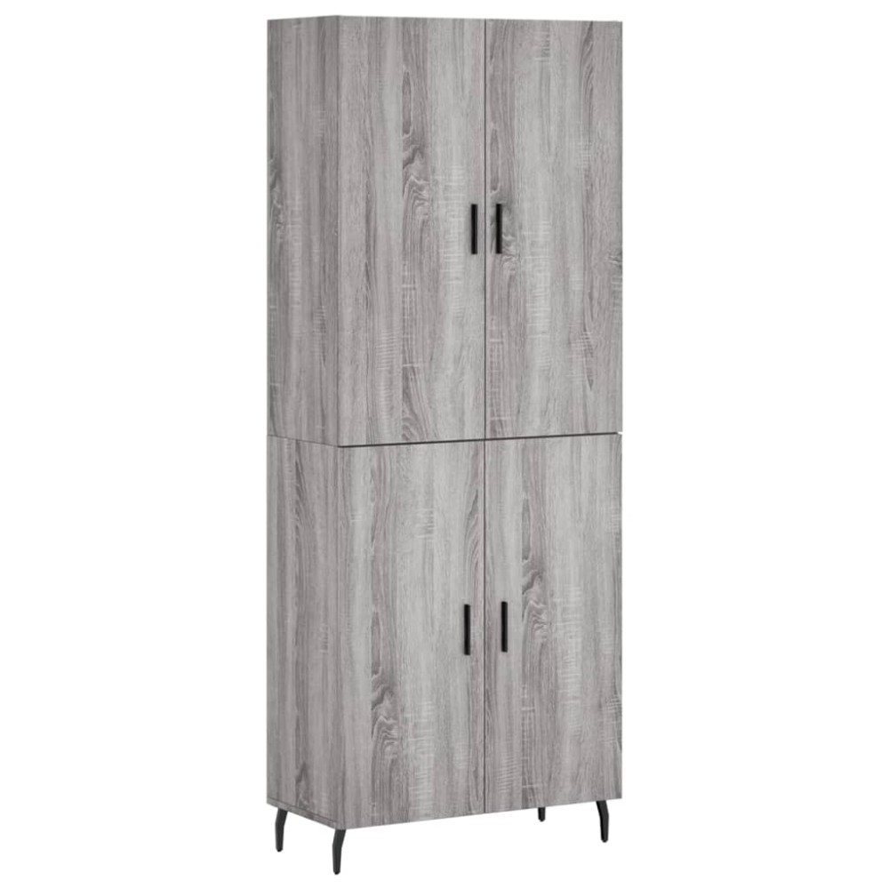 vidaXL Ντουλάπι Γκρι Sonoma 69,5 x 34 x 180 εκ. Επεξεργασμένο Ξύλο