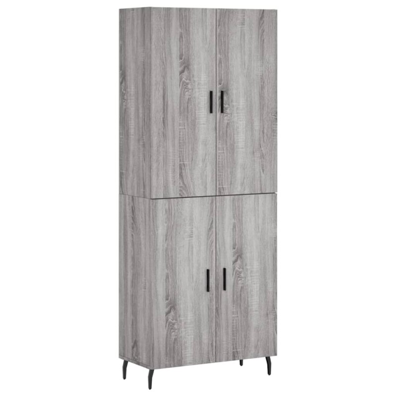 vidaXL Ντουλάπι Γκρι Sonoma 69,5 x 34 x 180 εκ. Επεξεργασμένο Ξύλο
