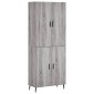 vidaXL Ντουλάπι Γκρι Sonoma 69,5 x 34 x 180 εκ. Επεξεργασμένο Ξύλο