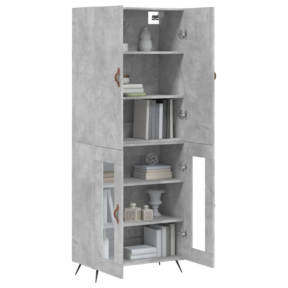 vidaXL Ντουλάπι Γκρι Σκυροδέματος 69,5x34x180 εκ. Επεξεργασμένο Ξύλο