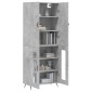 vidaXL Ντουλάπι Γκρι Σκυροδέματος 69,5x34x180 εκ. Επεξεργασμένο Ξύλο