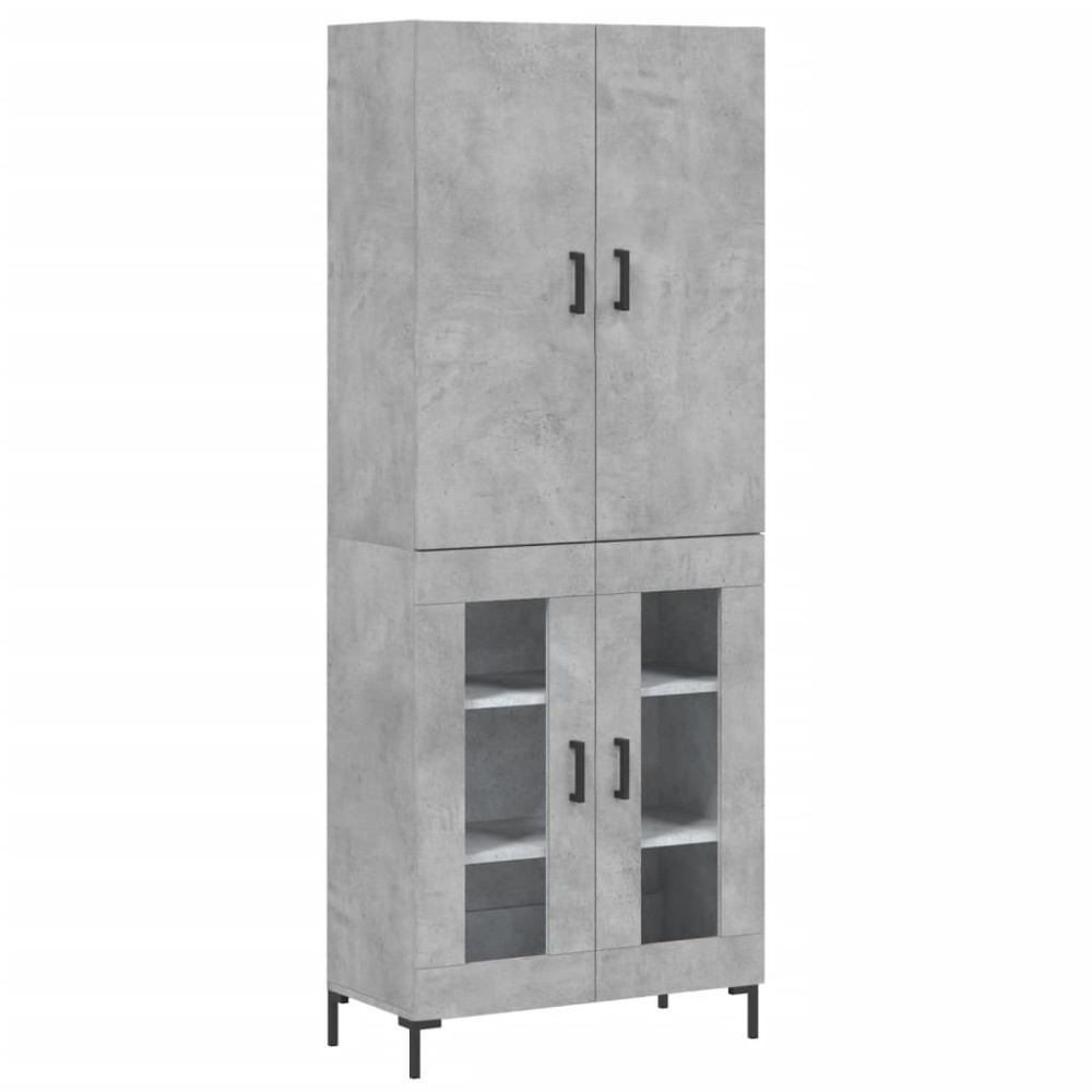 vidaXL Ντουλάπι Γκρι Σκυροδέματος 69,5x34x180 εκ. Επεξεργασμένο Ξύλο
