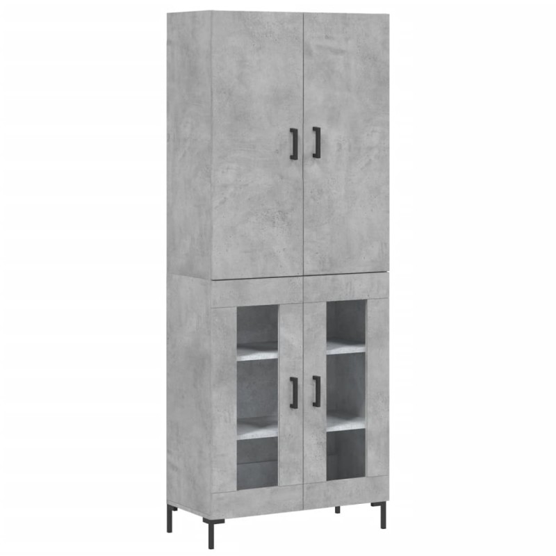 vidaXL Ντουλάπι Γκρι Σκυροδέματος 69,5x34x180 εκ. Επεξεργασμένο Ξύλο