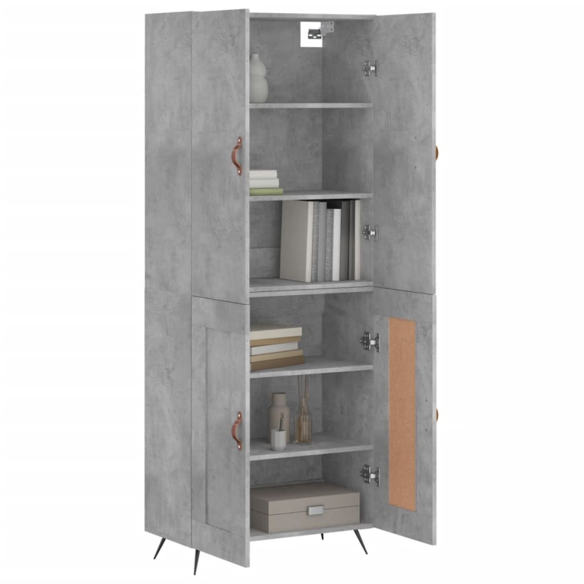 vidaXL Ντουλάπι Γκρι Σκυροδέματος 69,5x34x180 εκ. Επεξεργασμένο Ξύλο