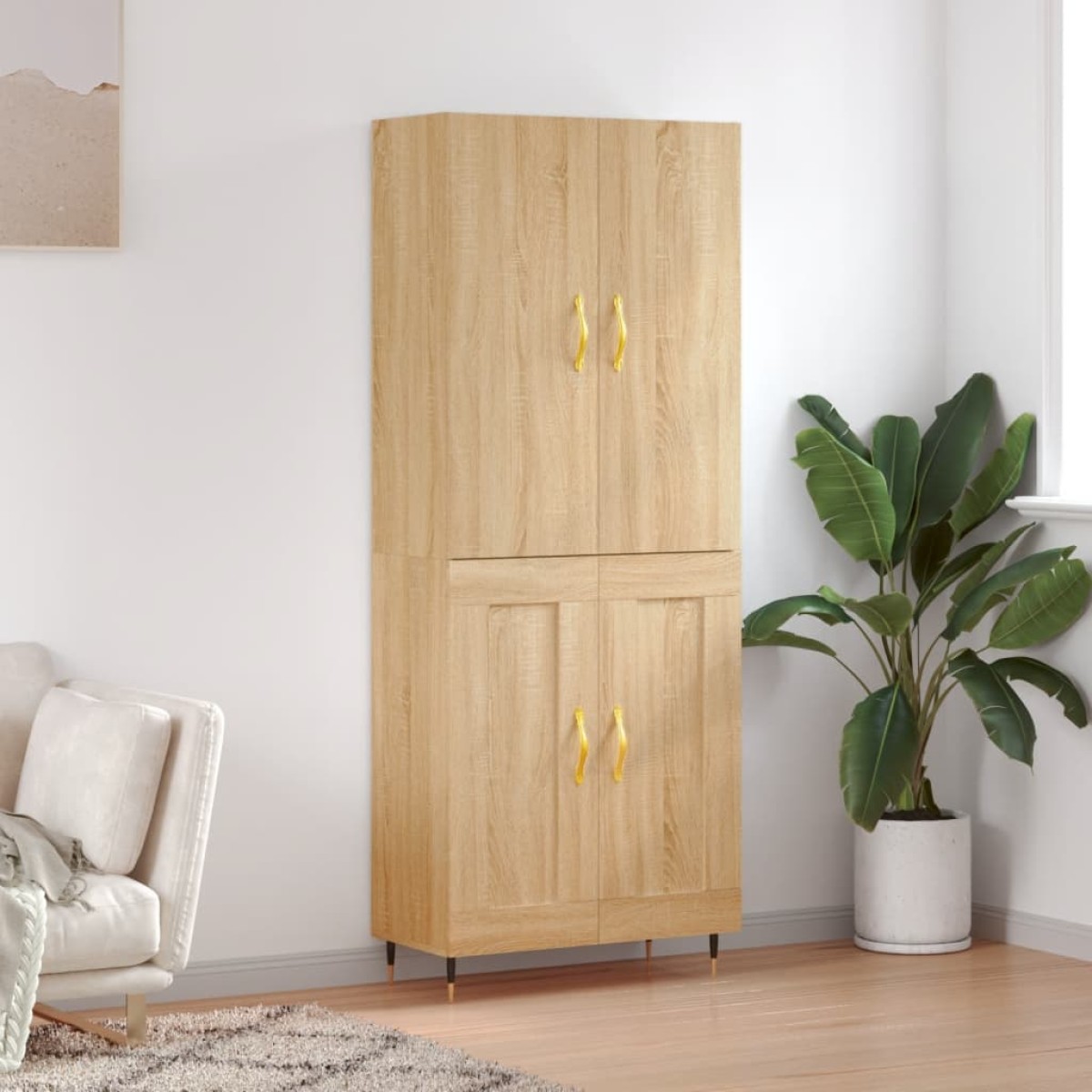 vidaXL Ντουλάπι Sonoma δρυς 69,5 x 34 x 180 εκ. από Επεξεργασμένο Ξύλο