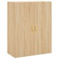 vidaXL Ντουλάπι Sonoma δρυς 69,5 x 34 x 180 εκ. από Επεξεργασμένο Ξύλο